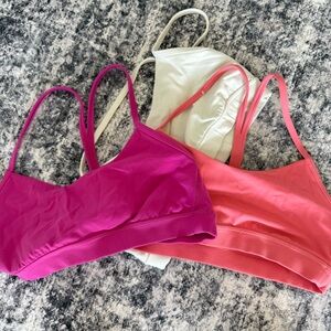 Lululemon Athletica Pink and Yellow Intimates Bras